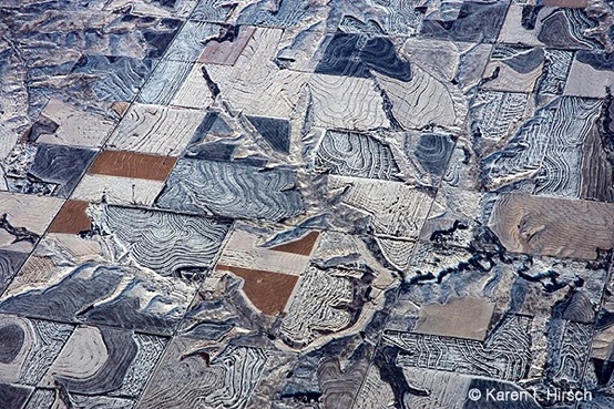 Aerial of abstract landscape